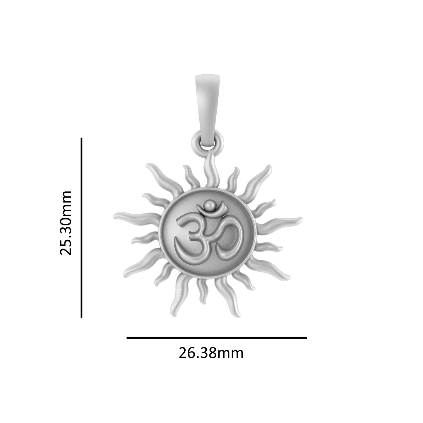 Akshat Sapphire Sterling Silver (92.5% purity) Spiritual (Big Size) Sun Pendant for Men & Women Pure Silver Religious Sun with Sun (Big Size) Locket for Good Health & Wealth