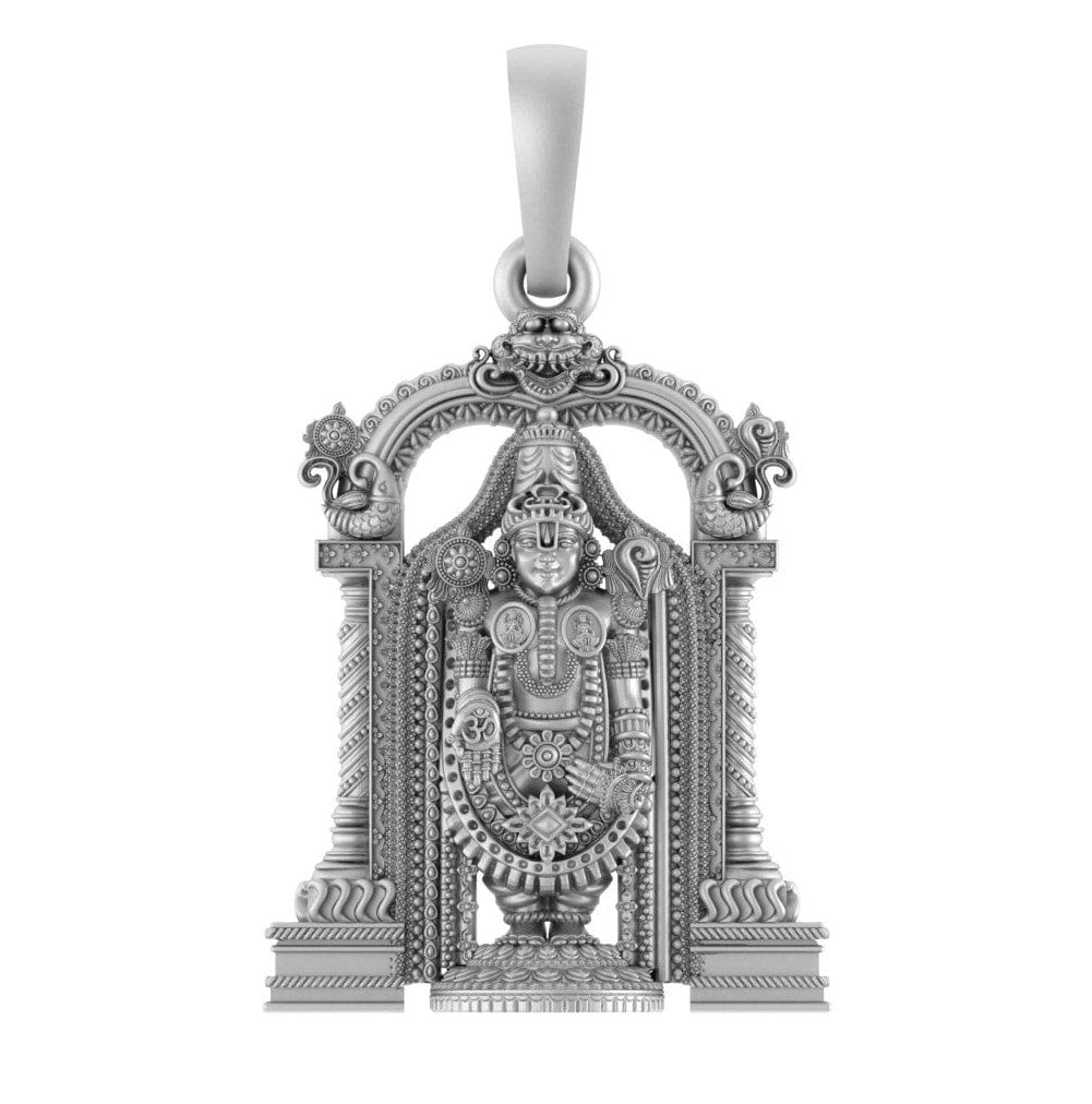 Akshat Sapphire Sterling Silver (92.5% purity) God Balaji Pendant (Big Size) for Men & Women Pure Silver Lord Balaji Locket (Big Size) for Good Health & Wealth