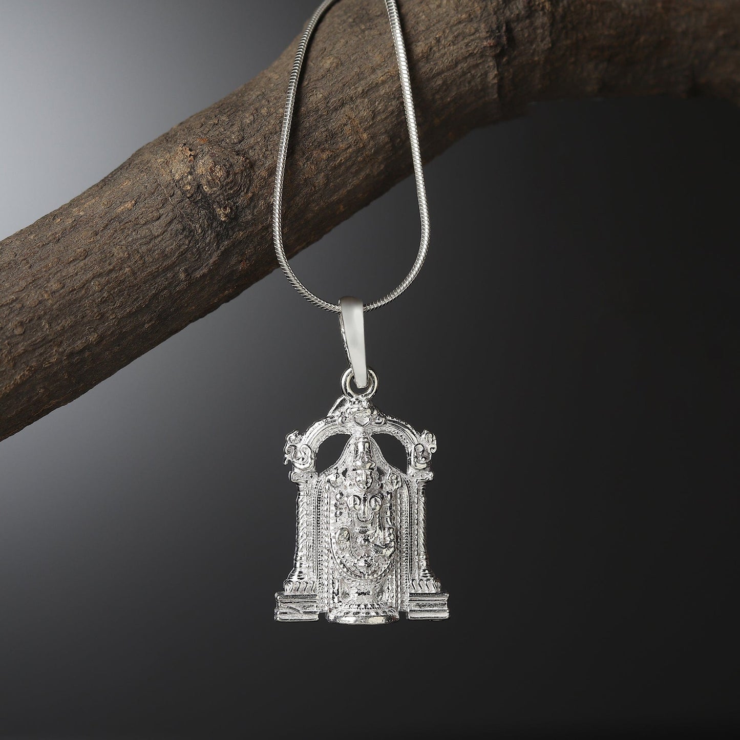 Akshat Sapphire Sterling Silver (92.5% purity) God Balaji Pendant (Big Size) for Men & Women Pure Silver Lord Balaji Locket (Big Size) for Good Health & Wealth