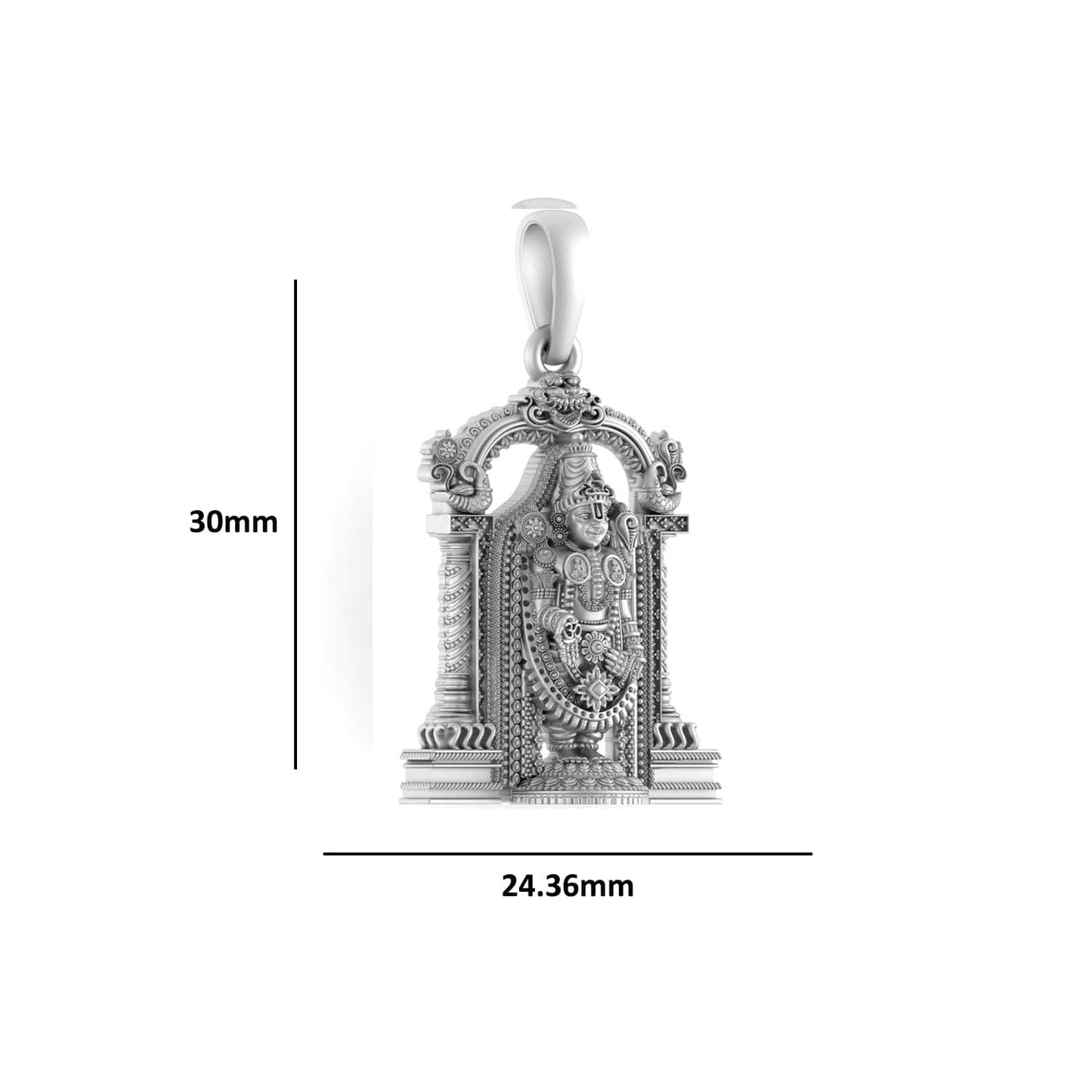 Akshat Sapphire Sterling Silver (92.5% purity) God Balaji Pendant (Big Size) for Men & Women Pure Silver Lord Balaji Locket (Big Size) for Good Health & Wealth