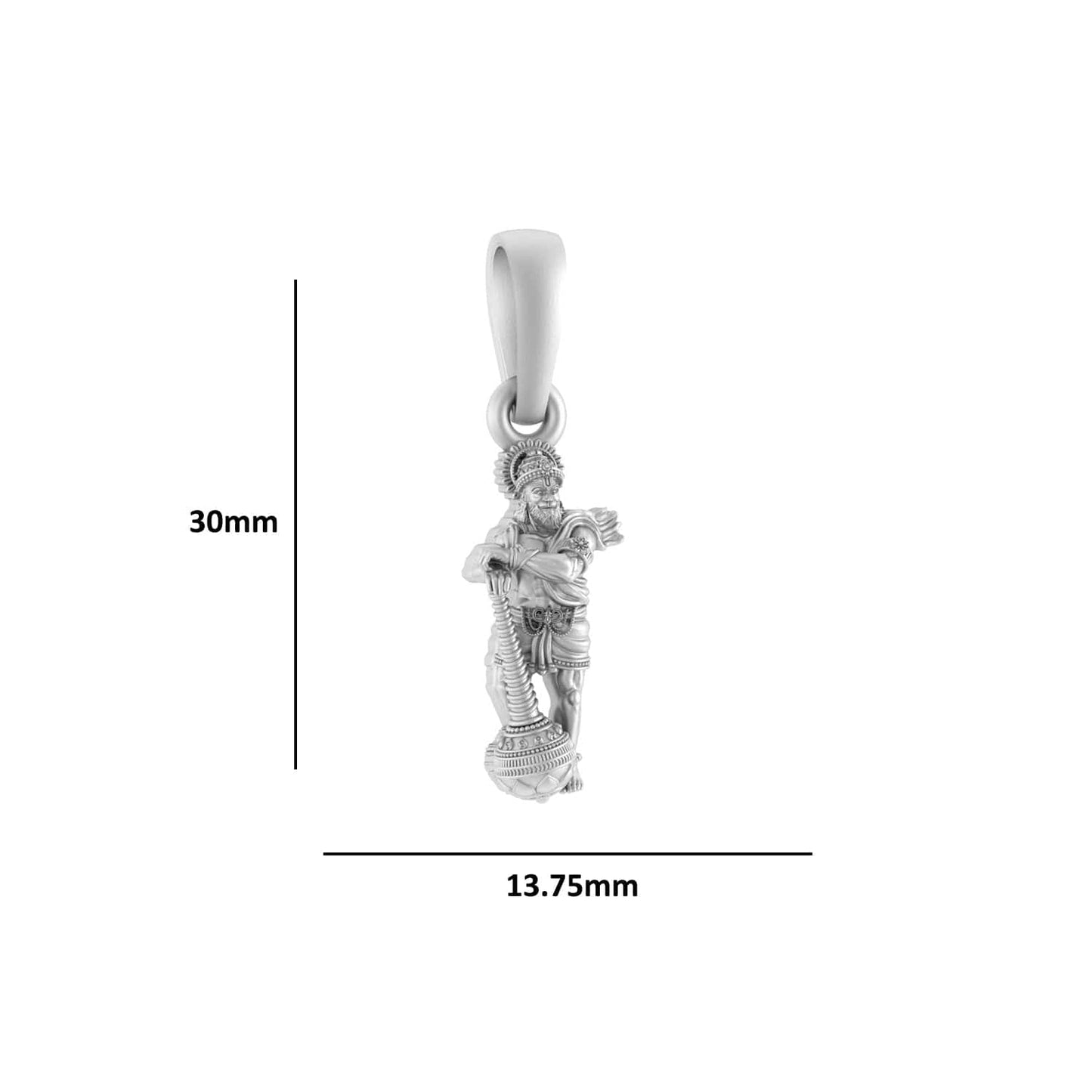 Akshat Sapphire Sterling Silver (92.5% purity) God Hanuman (Big Size) Pendant for Men Pure Silver Lord Bajrang Bali (Big Size) Locket for Good Health & Wealth