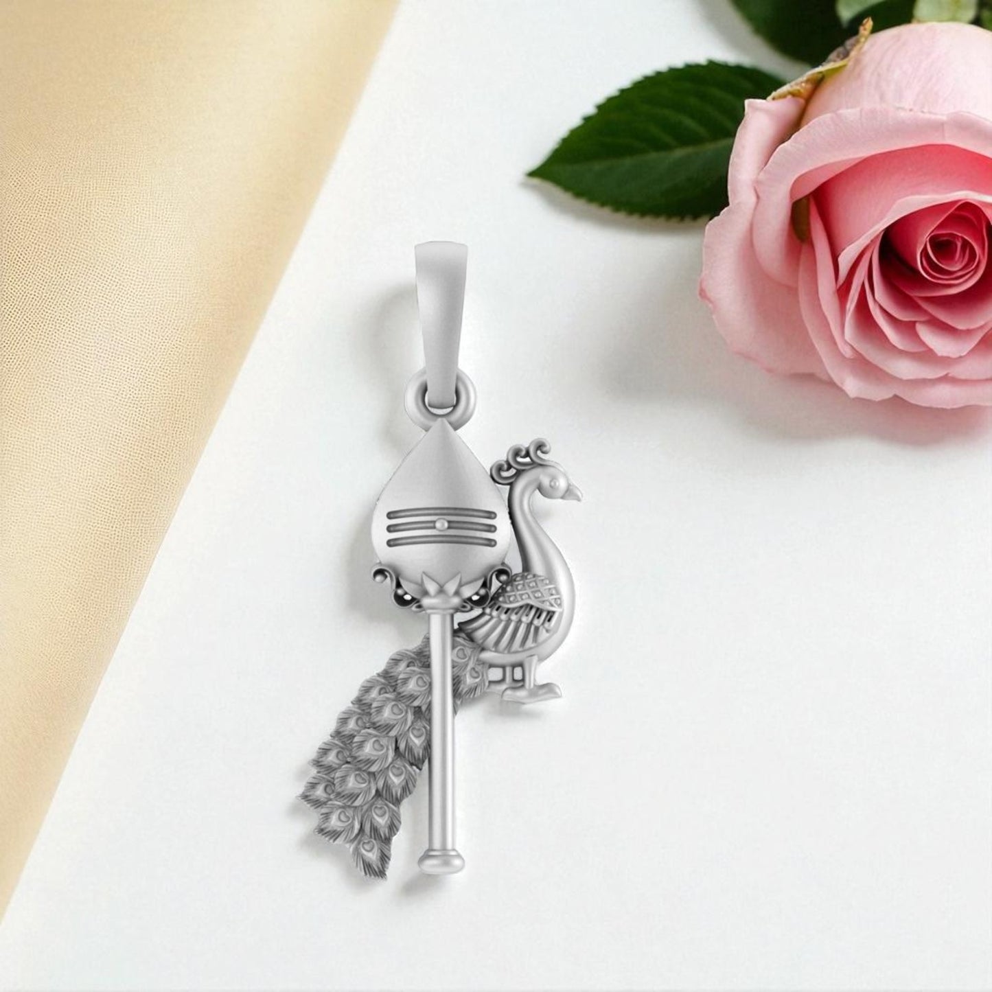 Sterling Silver (92.5% purity) Spiritual Divine Kartikeya Vel Pandel (Big Size) Pendant
