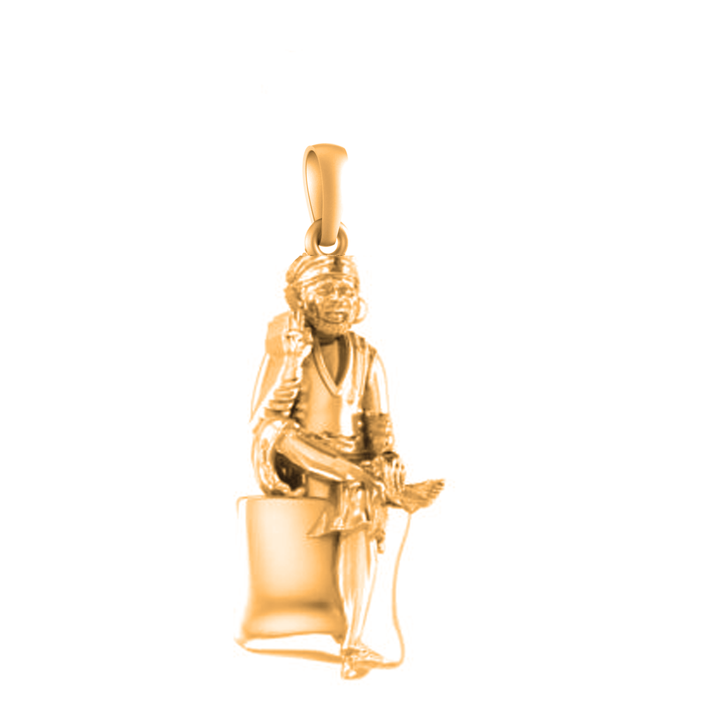 22 CT Gold Plated Silver (92.5% purity) God Sai baba Pendant for Men and Women