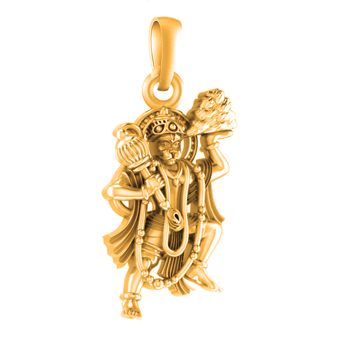 22 CT Gold Plated Silver (92.5% purity)God Hanuman/Bajrang Bali Pendant for Men
