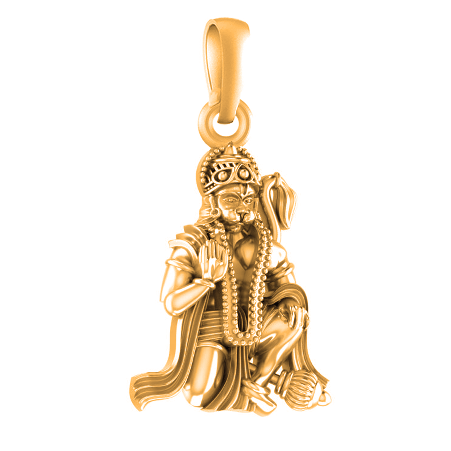 22 CT Gold Plated Silver (92.5% purity)God Hanuman Pendant for Men