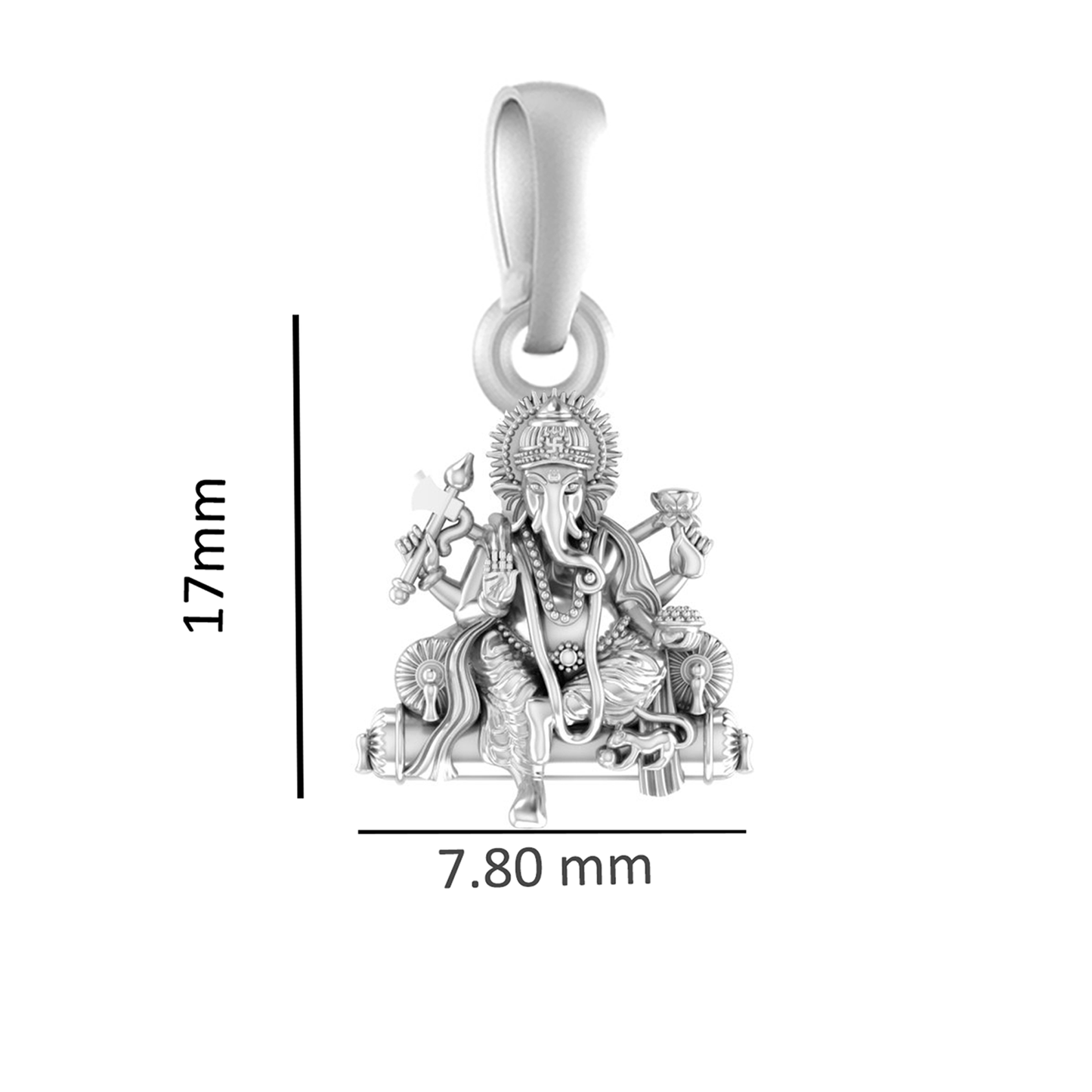 Akshat Sapphire Sterling Silver (92.5% purity) God Ganesh Pendant for Men & Women Pure Silver Lord Ganapathy Locket for Good Health & Wealth