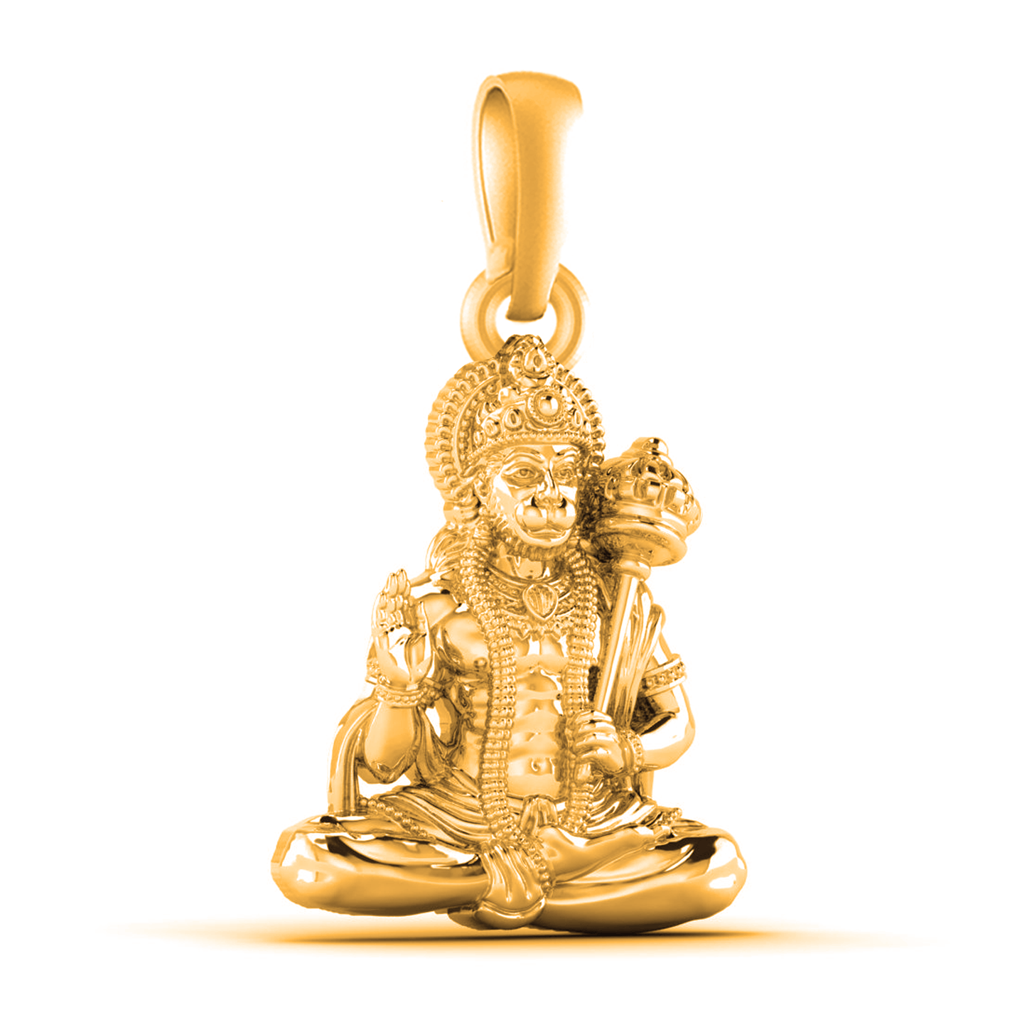 22 CT Gold Plated Silver (92.5% purity)God Hanuman Pendant for Men