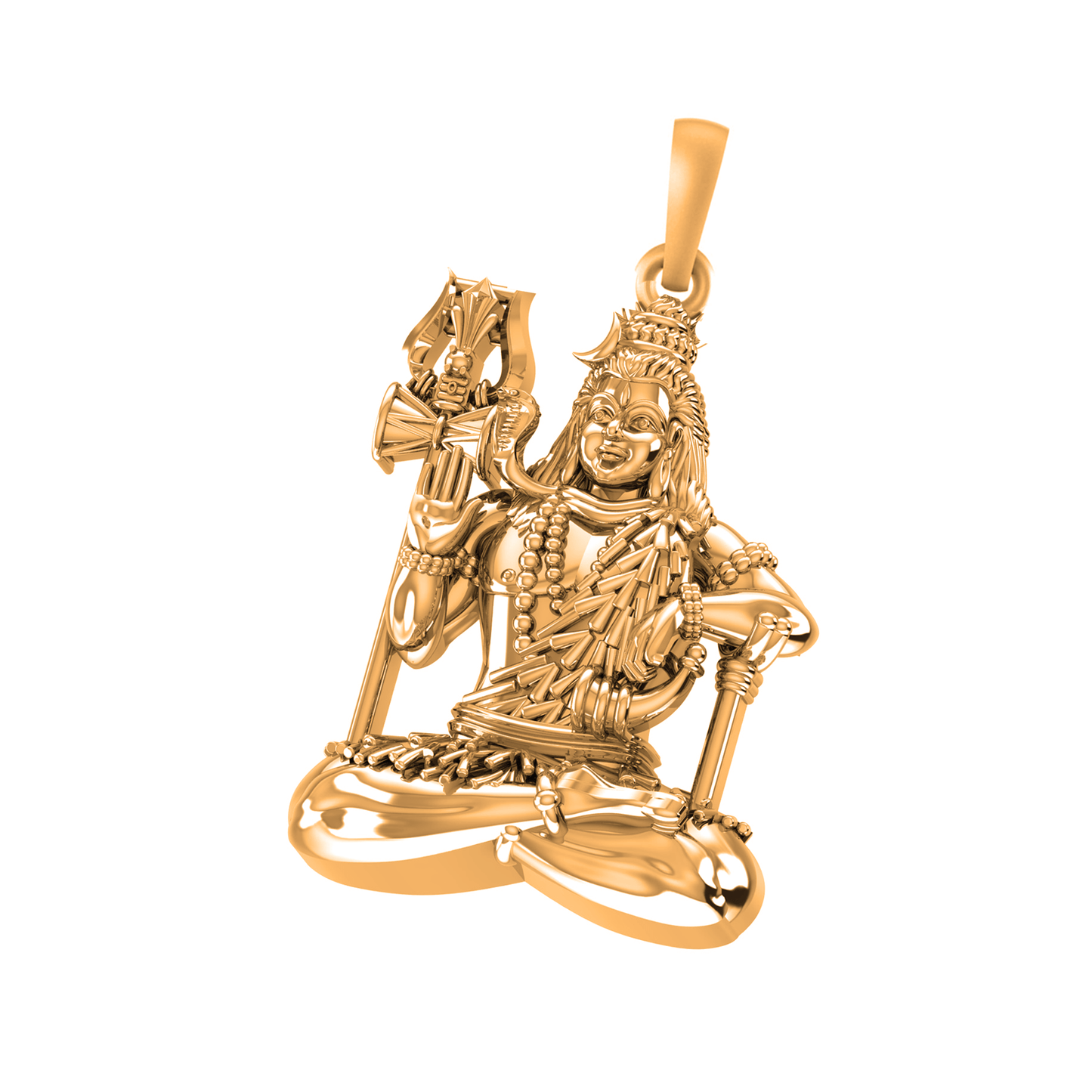 22 CT Gold Plated Silver (92.5% purity) God Shiva Pendant for Men and Women