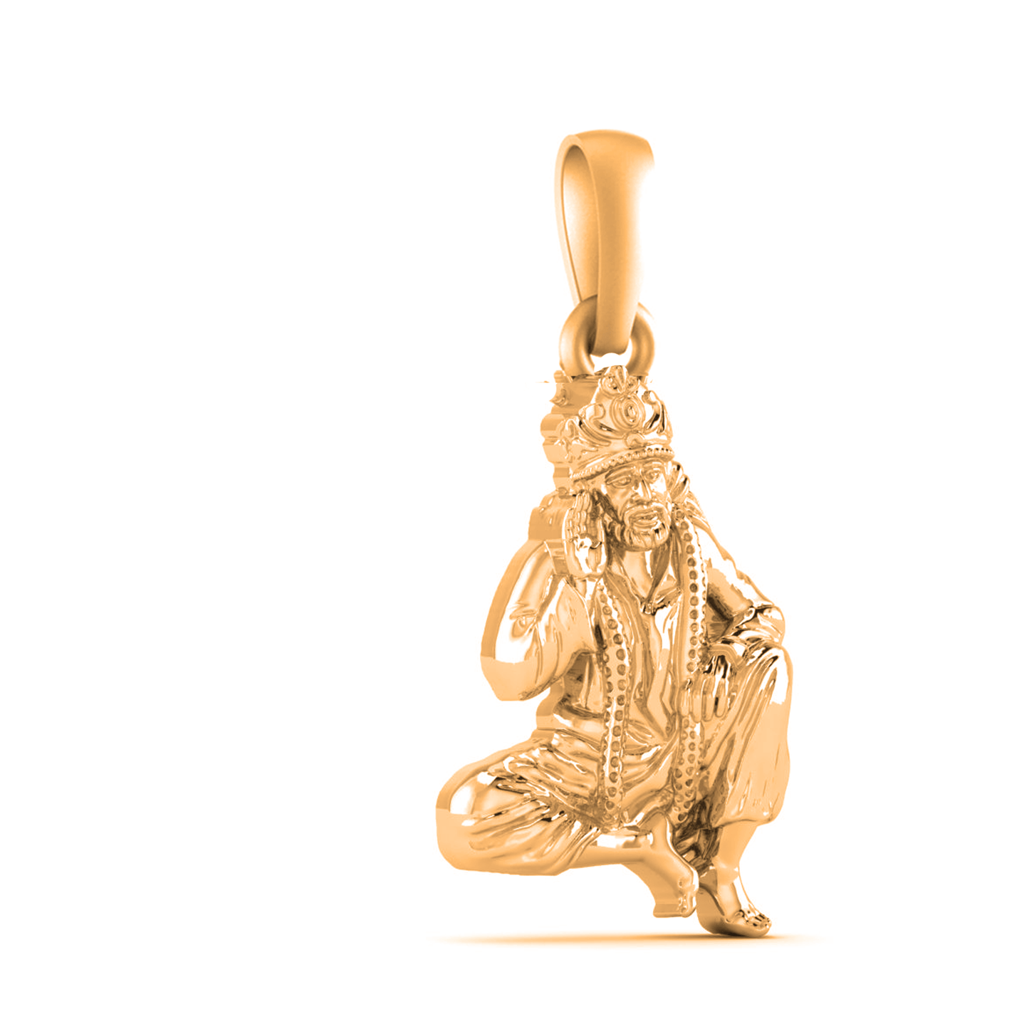 22 CT Gold Plated Silver (92.5% purity) God Sai baba Pendant for Men and Women