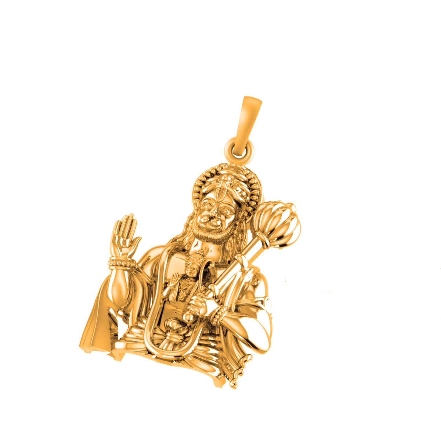 22 CT Gold Plated Silver (92.5% purity)God Hanuman Pendant for Men