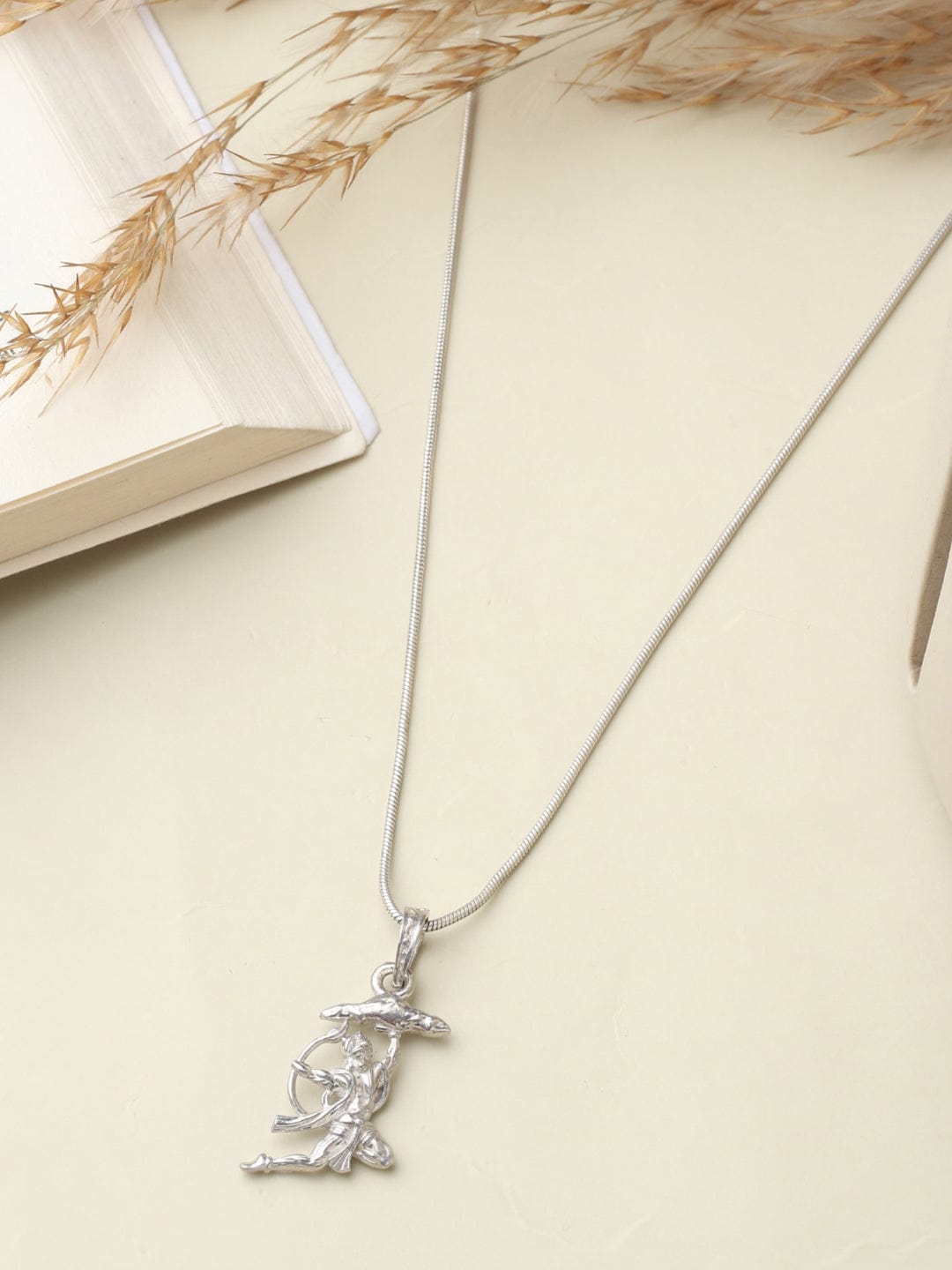 Akshat Sapphire Sterling Silver (92.5% purity) God Hanuman Pendant for Men & Women Pure Silver Lord Bajrang Bali Locket for Good Health & Wealth
