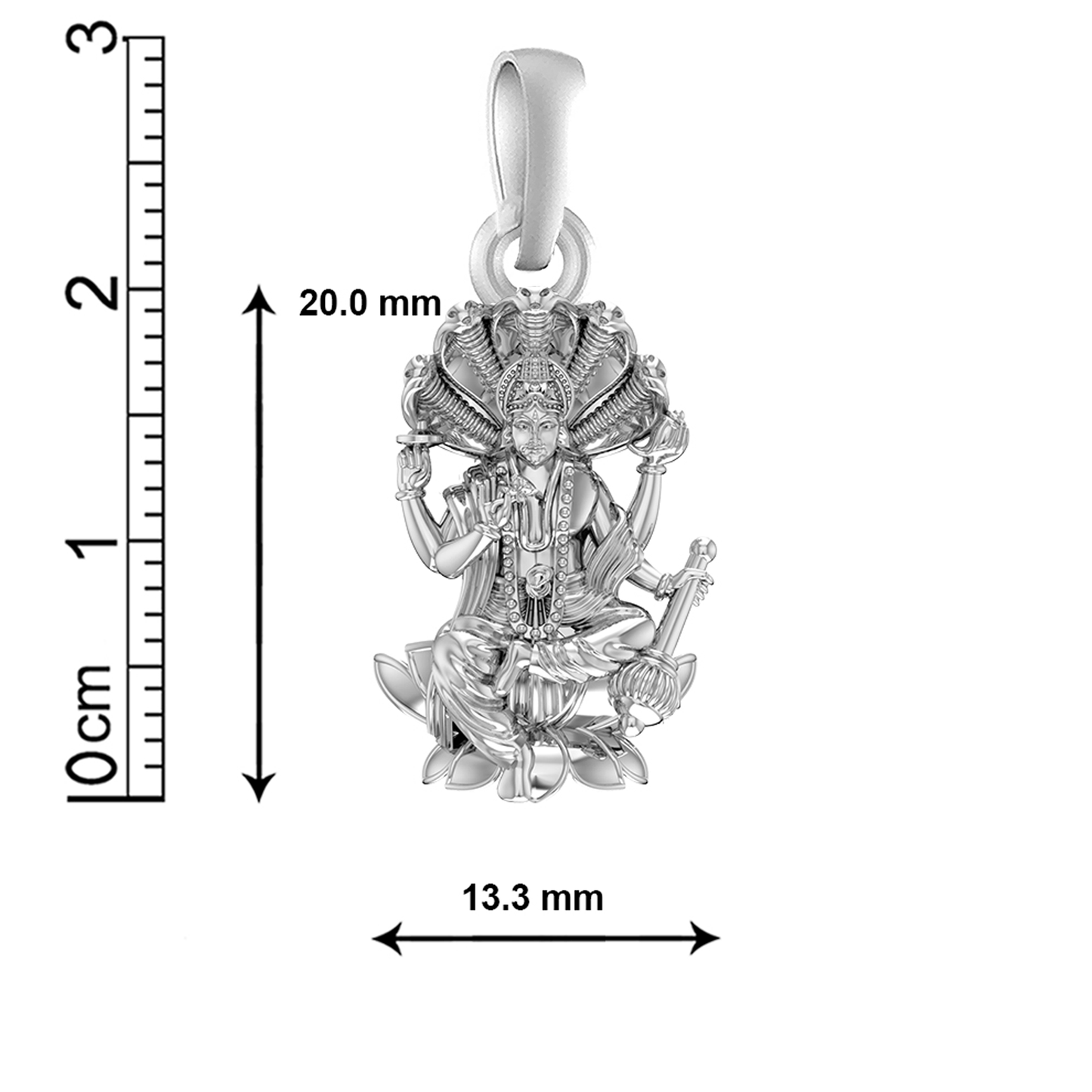 Sterling Silver (92.5% purity) God Vishnu Pendant for Men & Women Pure Silver Lord Vishnu Locket for Good Health & Wealth