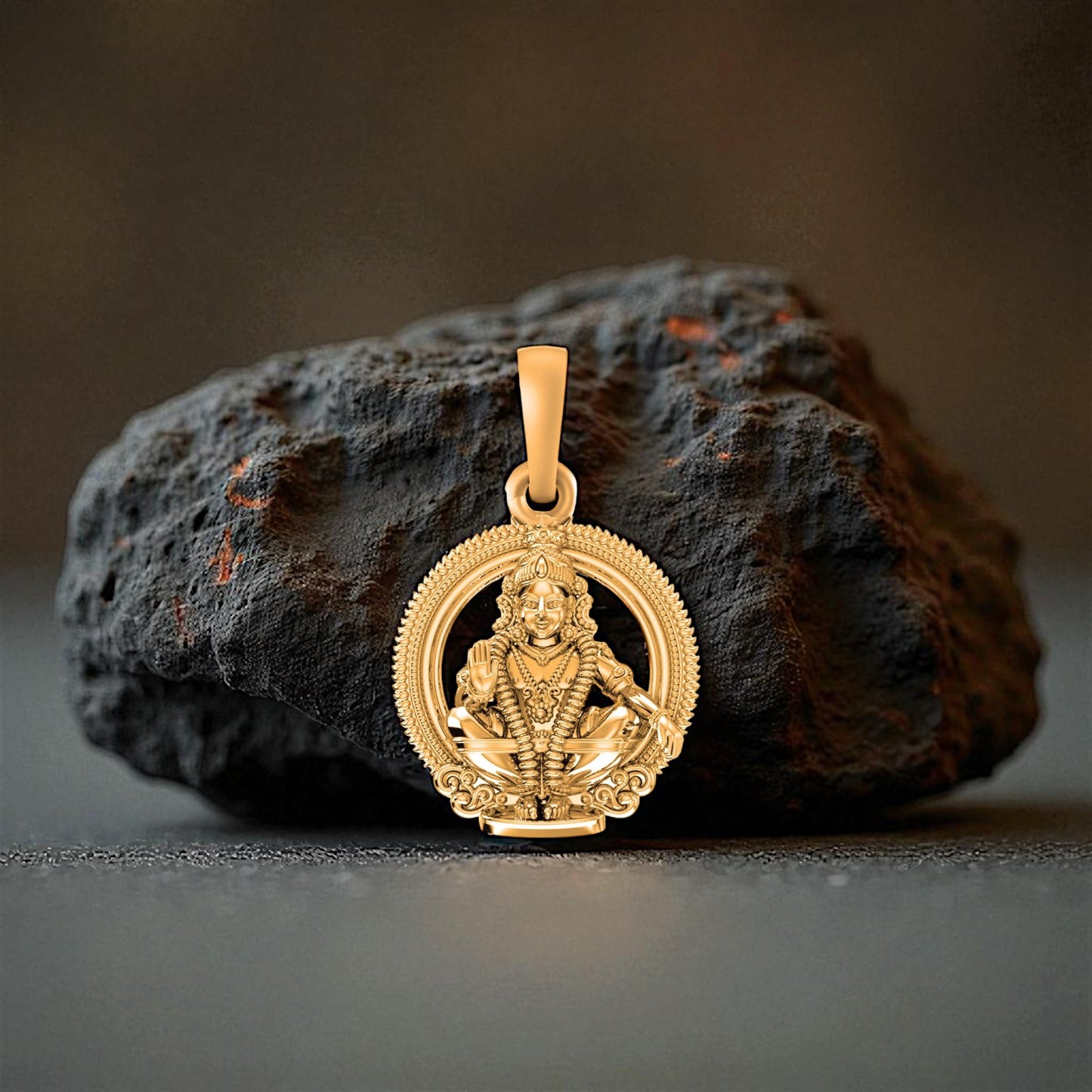 22 CT Gold Plated Silver (92.5% purity) God Ayyappa Pendant for Men and Women
