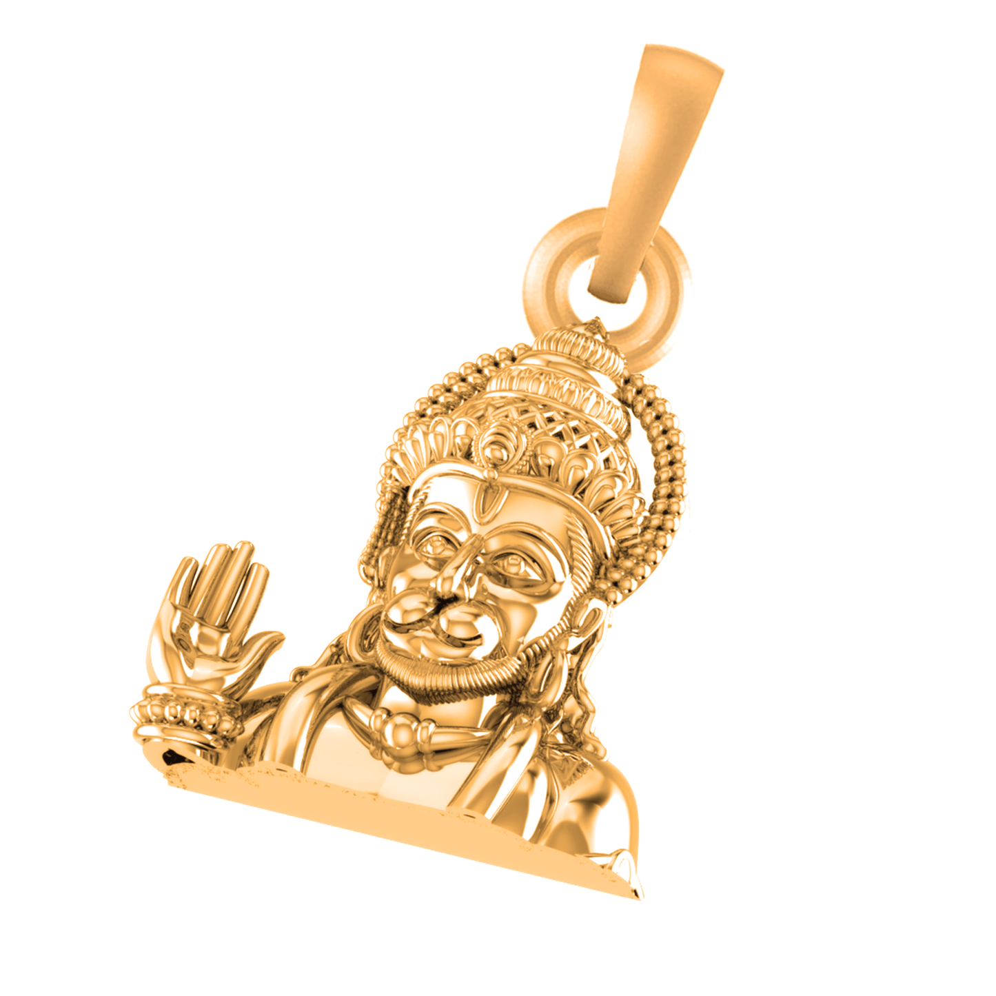 22 CT Gold Plated Silver (92.5% purity)God Hanuman Pendant for Men