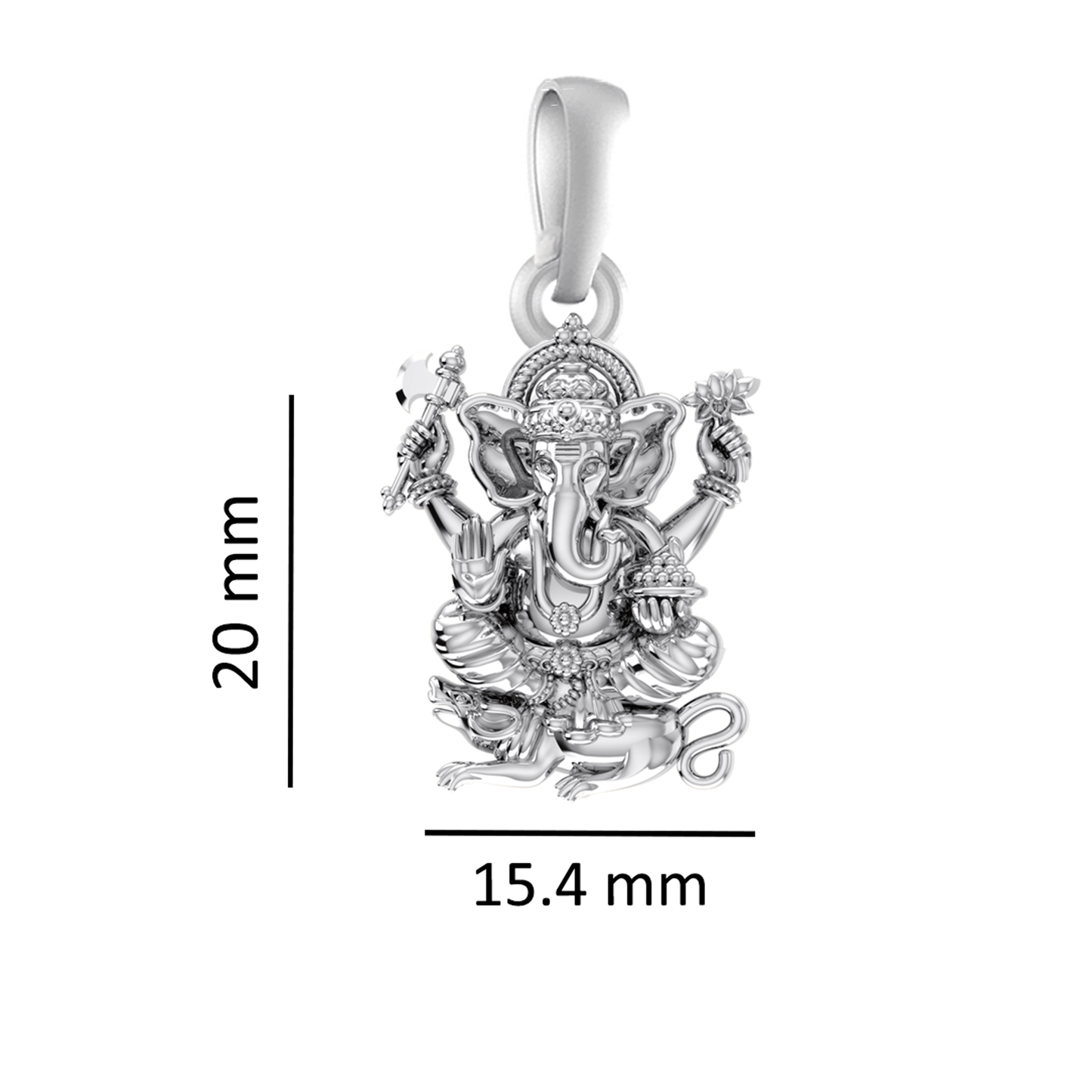 Akshat Sapphire Sterling Silver (92.5% purity) God Ganesh Pendant for Men & Women Pure Silver Lord Ganapathy Locket for Good Health & Wealth