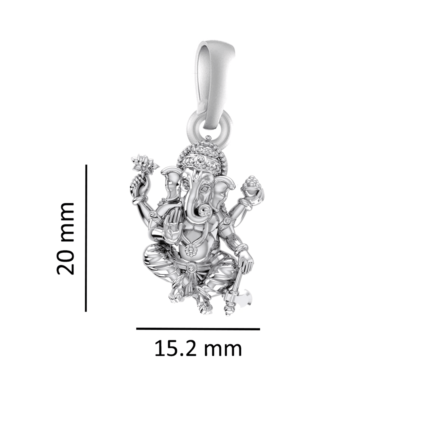 Akshat Sapphire Sterling Silver (92.5% purity) God Ganesh Pendant for Men & Women Pure Silver Lord Ganapathy Locket for Good Health & Wealth