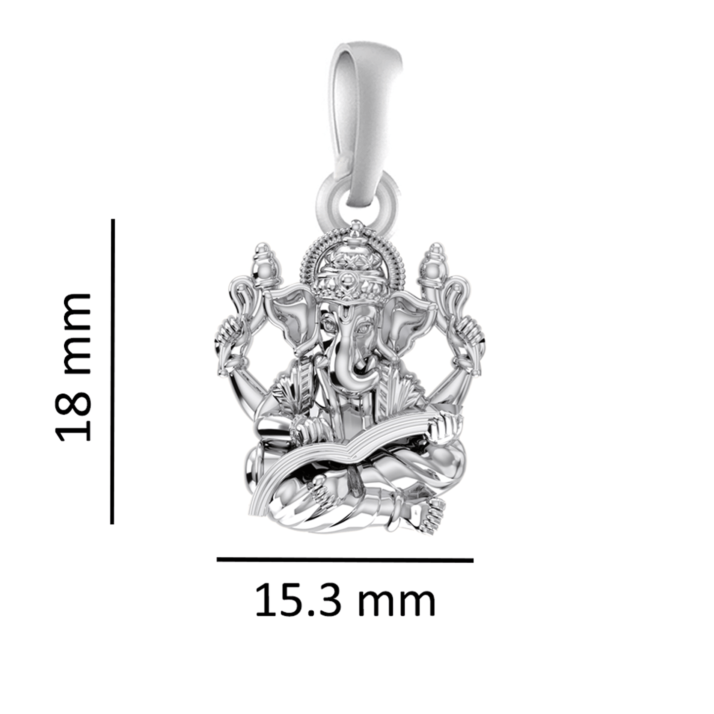 Sterling Silver (92.5% purity) God Ganesh Pendant for Men & Women Pure Silver Lord Ganapathy Locket for Good Health & Wealth