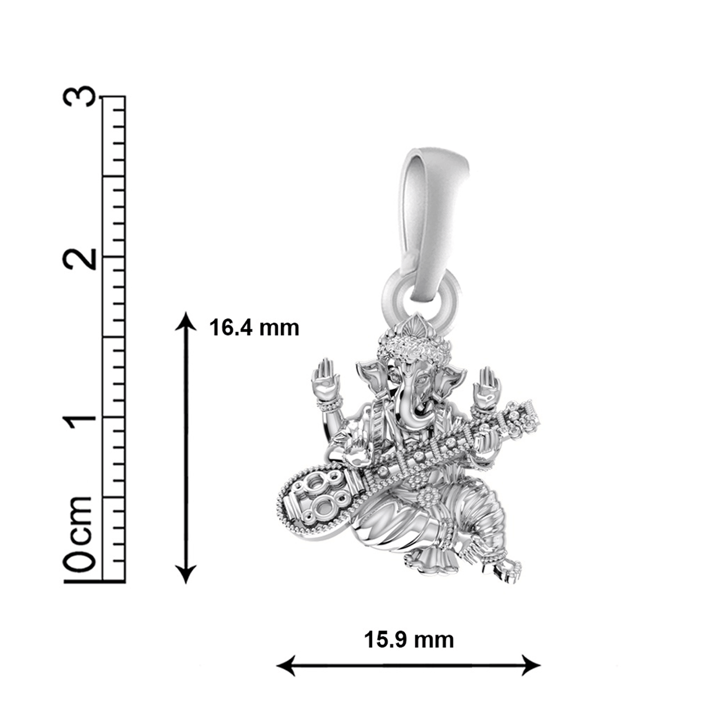 Sterling Silver (92.5% purity) God Ganesh Pendant for Men & Women Pure Silver Lord Ganapathy Locket for Good Health & Wealth
