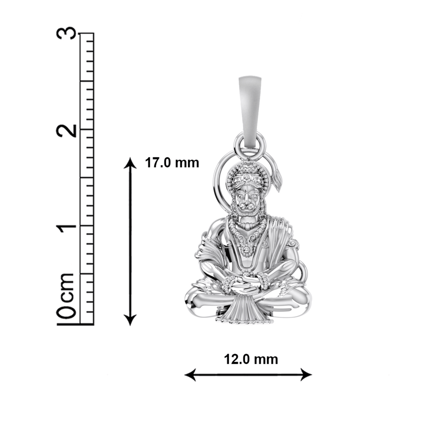 Akshat Sapphire Sterling Silver (92.5% purity) God Hanuman Pendant for Men & Women Pure Silver Lord Bajrang Bali Locket for Good Health & Wealth
