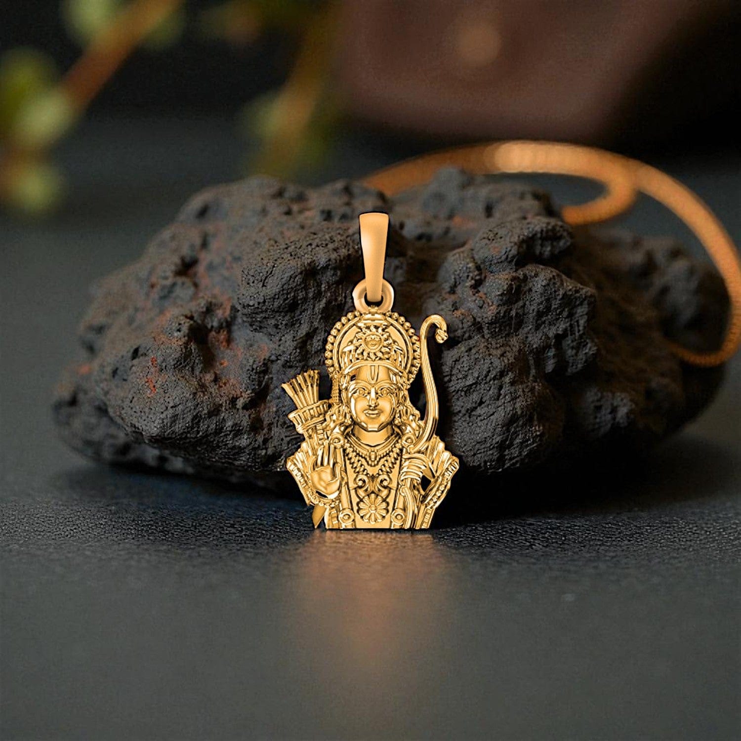 22KT Gold Plated Pure Silver God Ram Pendant/locket – Akshat
