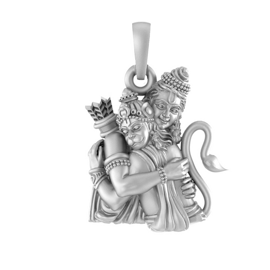 Sterling Silver (92.5% purity) God Hanuman Pendant for Men & Women Pure Silver Lord Bajrang Bali Locket for Good Health & Wealth