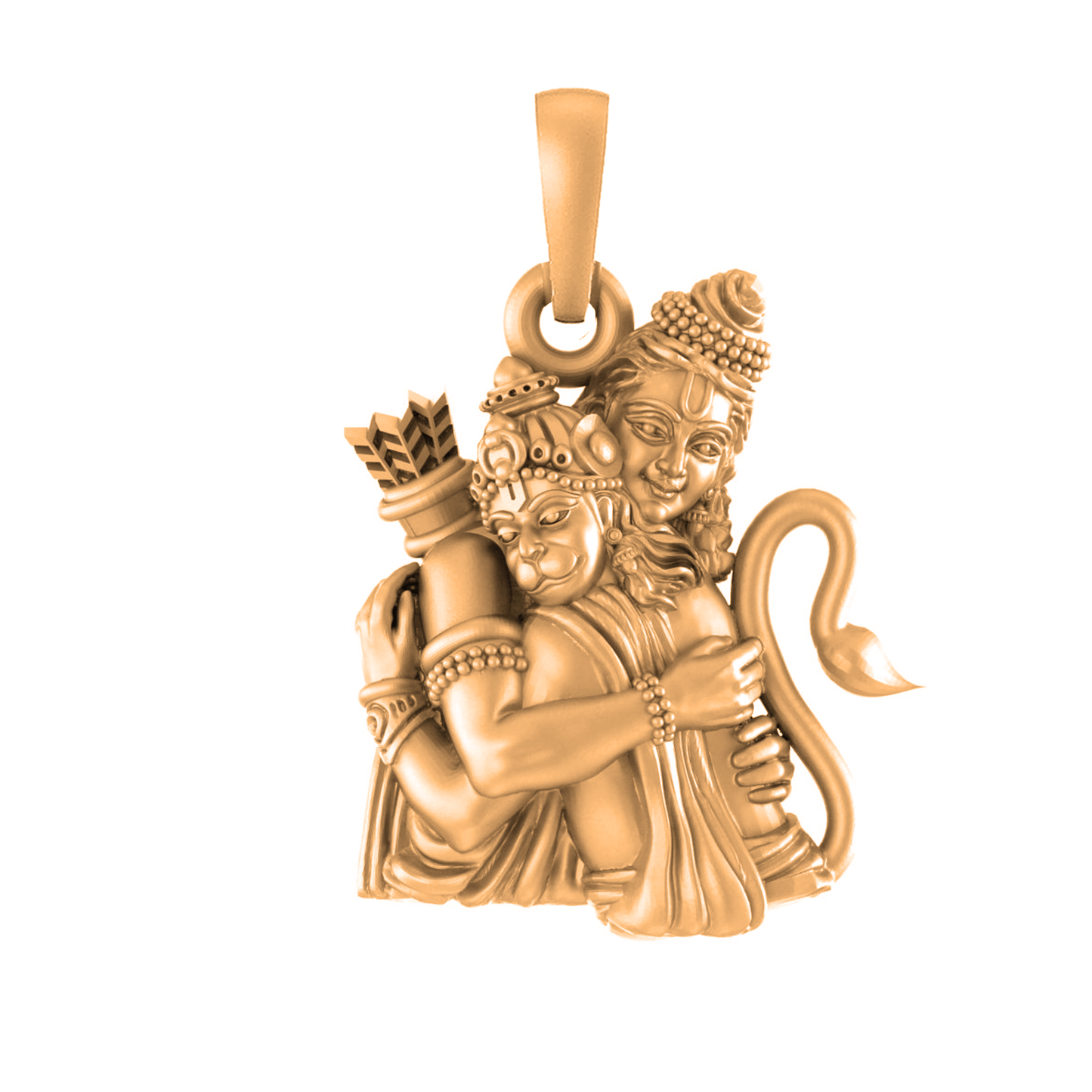 22 CT Gold Plated Silver (92.5% purity)God Hanuman Pendant for Men