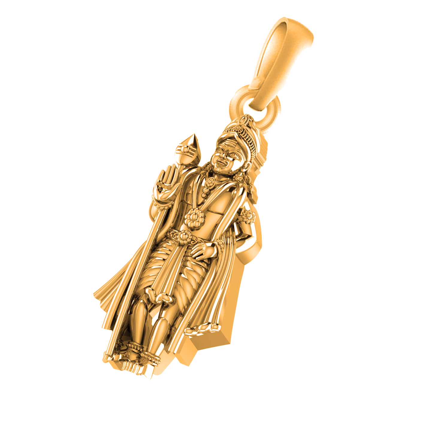 22 CT Gold Plated Silver (92.5% purity) God Kartikeya Pendant for Men and Women