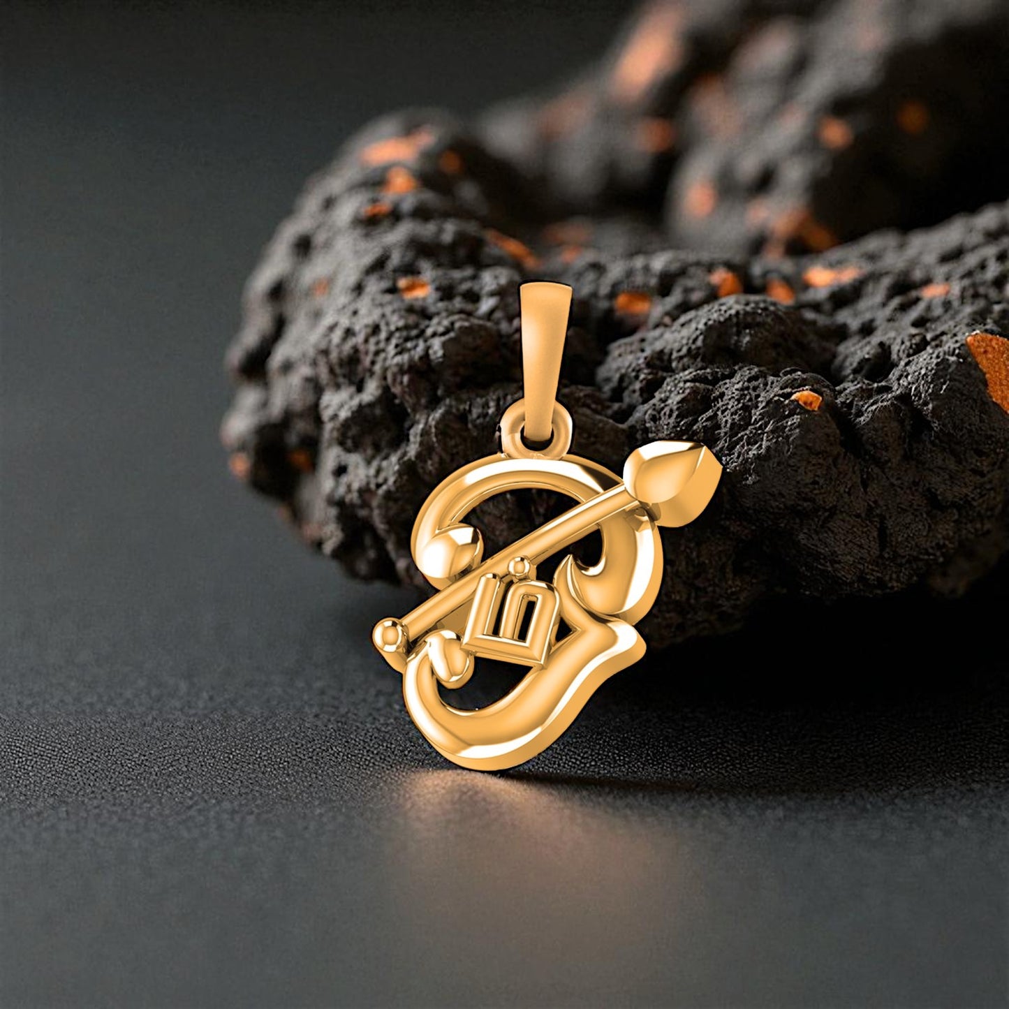 22 CT Gold Plated Silver (92.5% purity) Spiritual OM Pendant (Big Size) for Men and Women