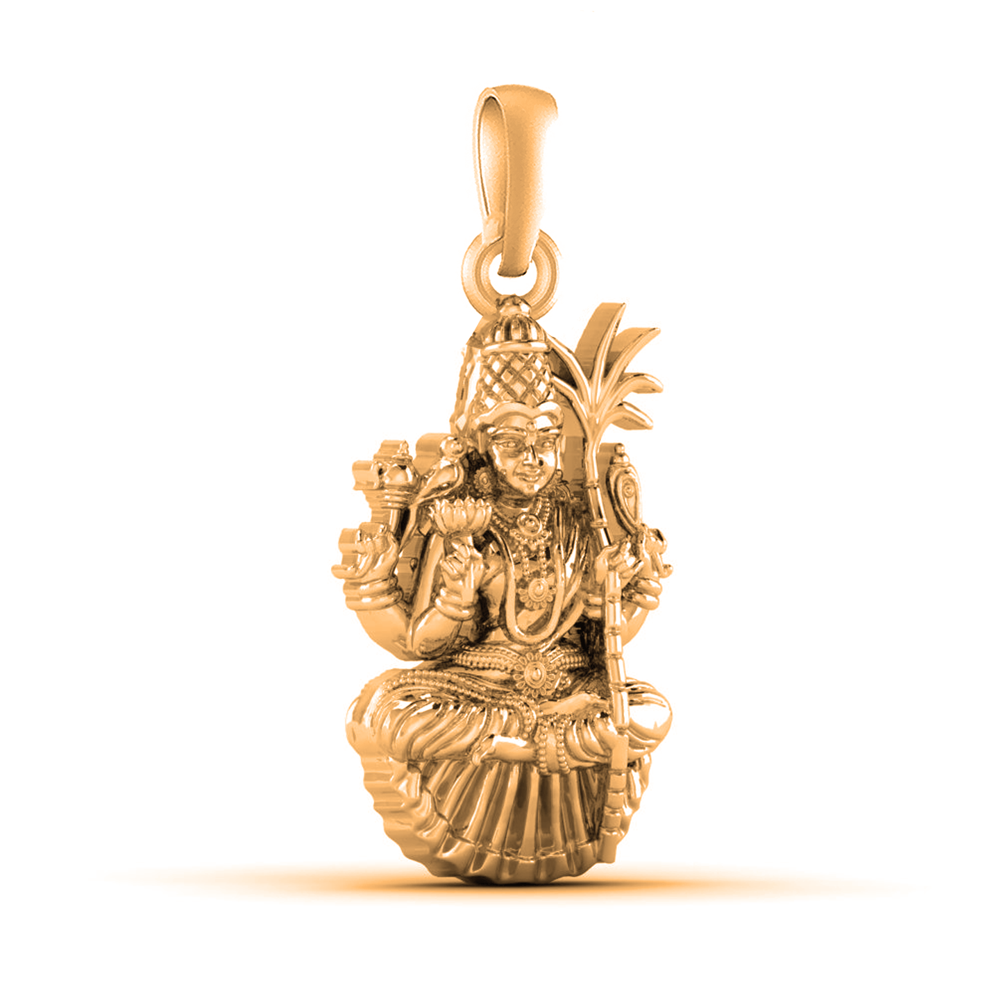 22 CT Gold Plated Silver (92.5% purity) Goddess Lalitha Devi Pendant for Men and Women