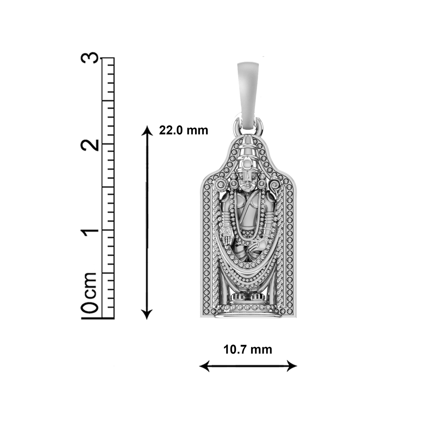 Sterling Silver (92.5% purity) God Bala Ji Pendant for Men & Women Pure Silver Lord Tirupati Bala Ji Locket for Good Health & Wealth