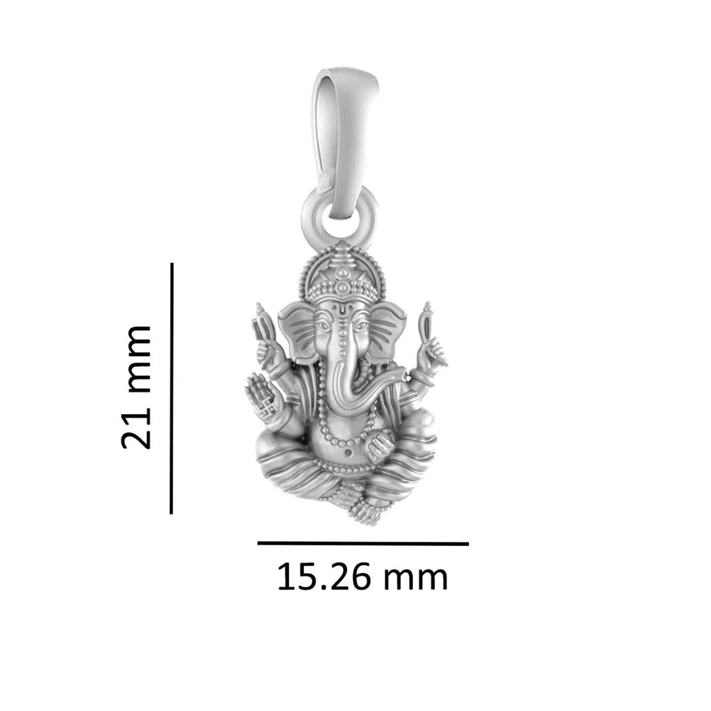 Sterling Silver (92.5% purity) God Ganesh Pendant for Men & Women Pure Silver Lord Ganapathy Locket for Good Health & Wealth