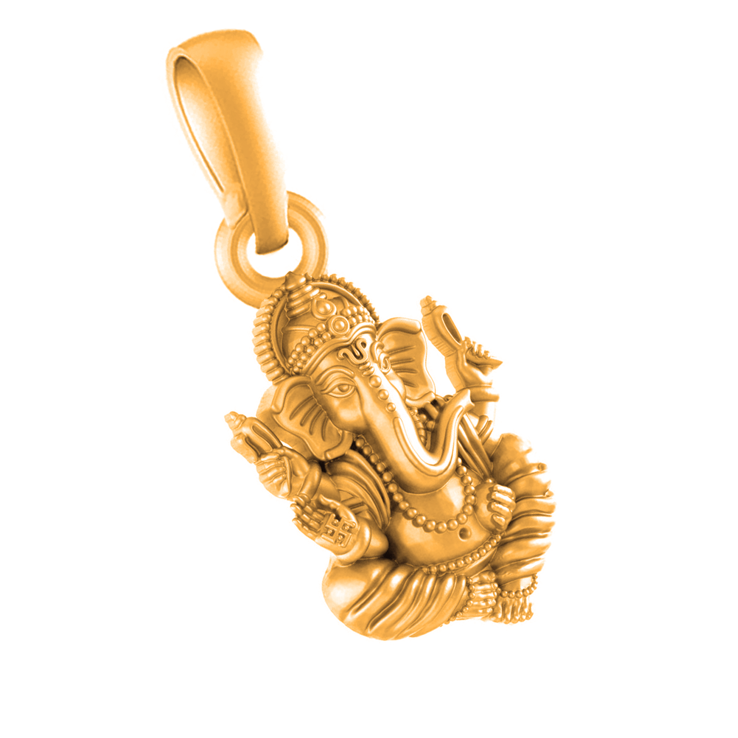 22 CT Gold Plated Silver (92.5% purity)God Ganesh Pendant for Men, Boys Girls and Women