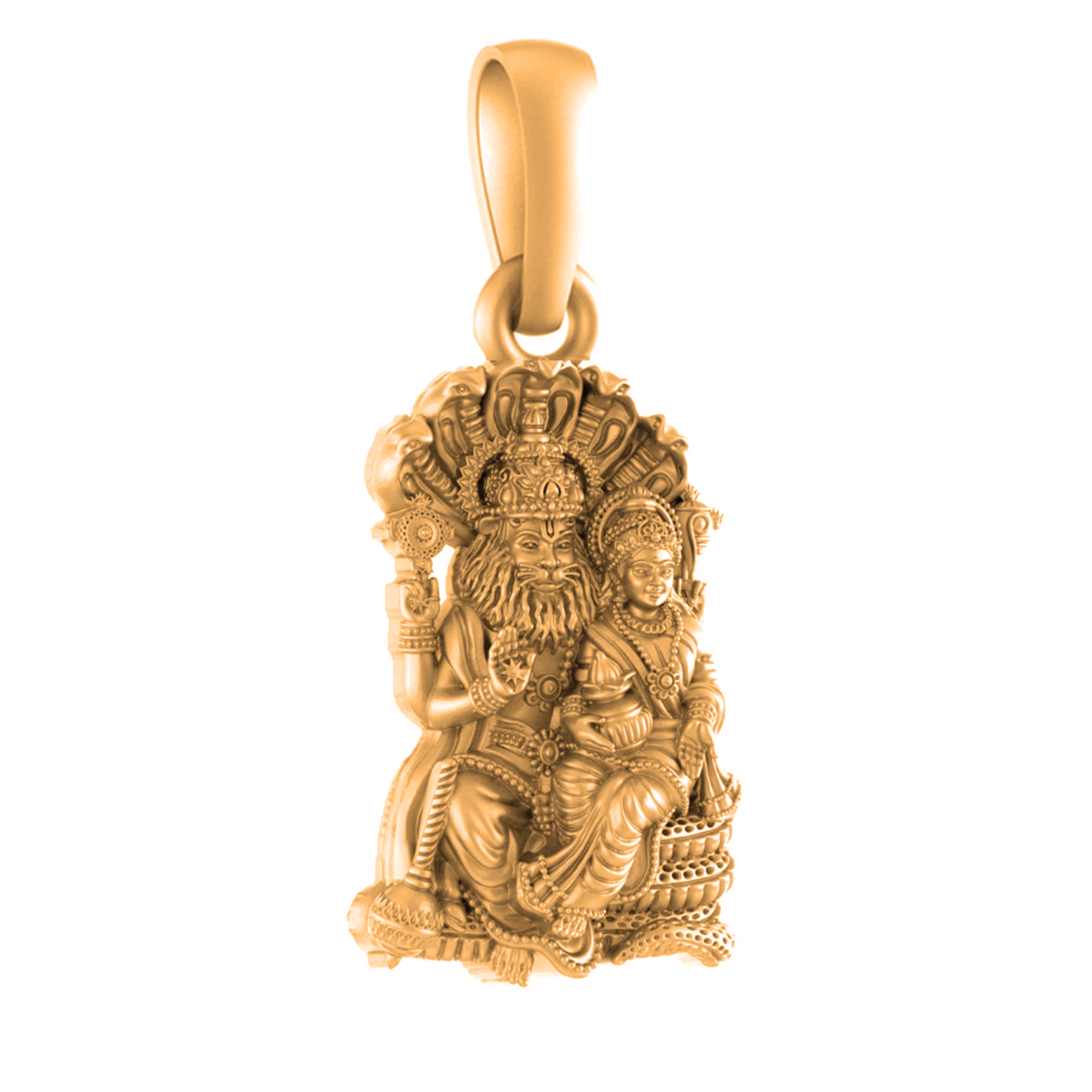 22 CT Gold Plated Silver (92.5% purity) God Laxmi Narsimha Pendant for Men and Women