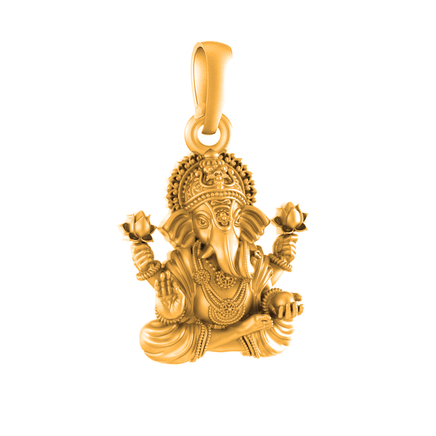 22 CT Gold Plated Silver (92.5% purity)God Ganesh Pendant for Men, Boys Girls and Women