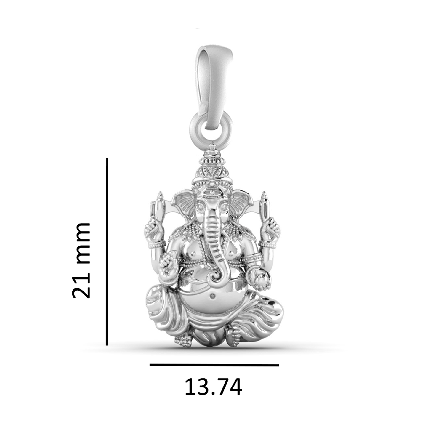 Akshat Sapphire Sterling Silver (92.5% purity) God Ganesh Pendant for Men & Women Pure Silver Lord Ganapathy Locket for Good Health & Wealth