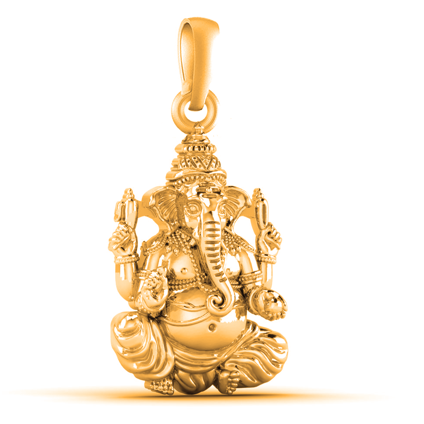 22 CT Gold Plated Silver (92.5% purity)God Ganesh Pendant for Men, Boys Girls and Women