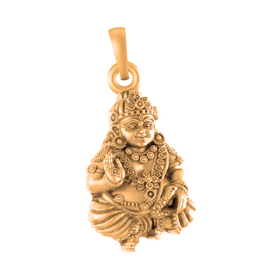 22 CT Gold Plated Silver (92.5% purity) God Kuber Pendant for Men and Women