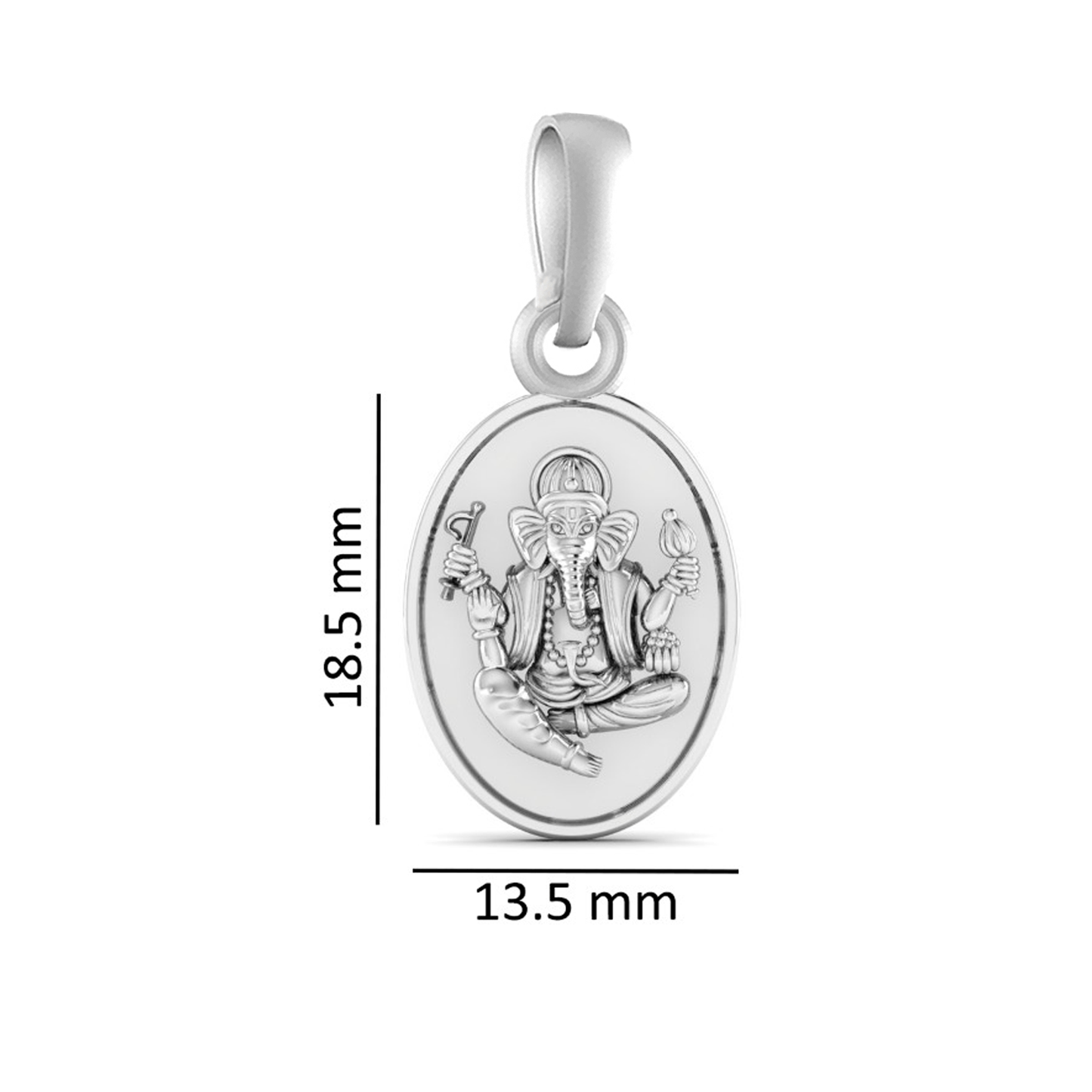 Akshat Sapphire Sterling Silver (92.5% purity) God Ganesh Pendant for Men & Women Pure Silver Lord Ganapathy Locket for Good Health & Wealth