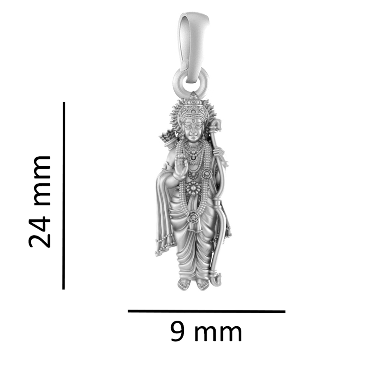 Akshat Sapphire Sterling Silver (92.5% purity) God Ram Pendant for Men & Women Pure Silver Bhagwan Shri Ram Locket for Good Health & Wealth
