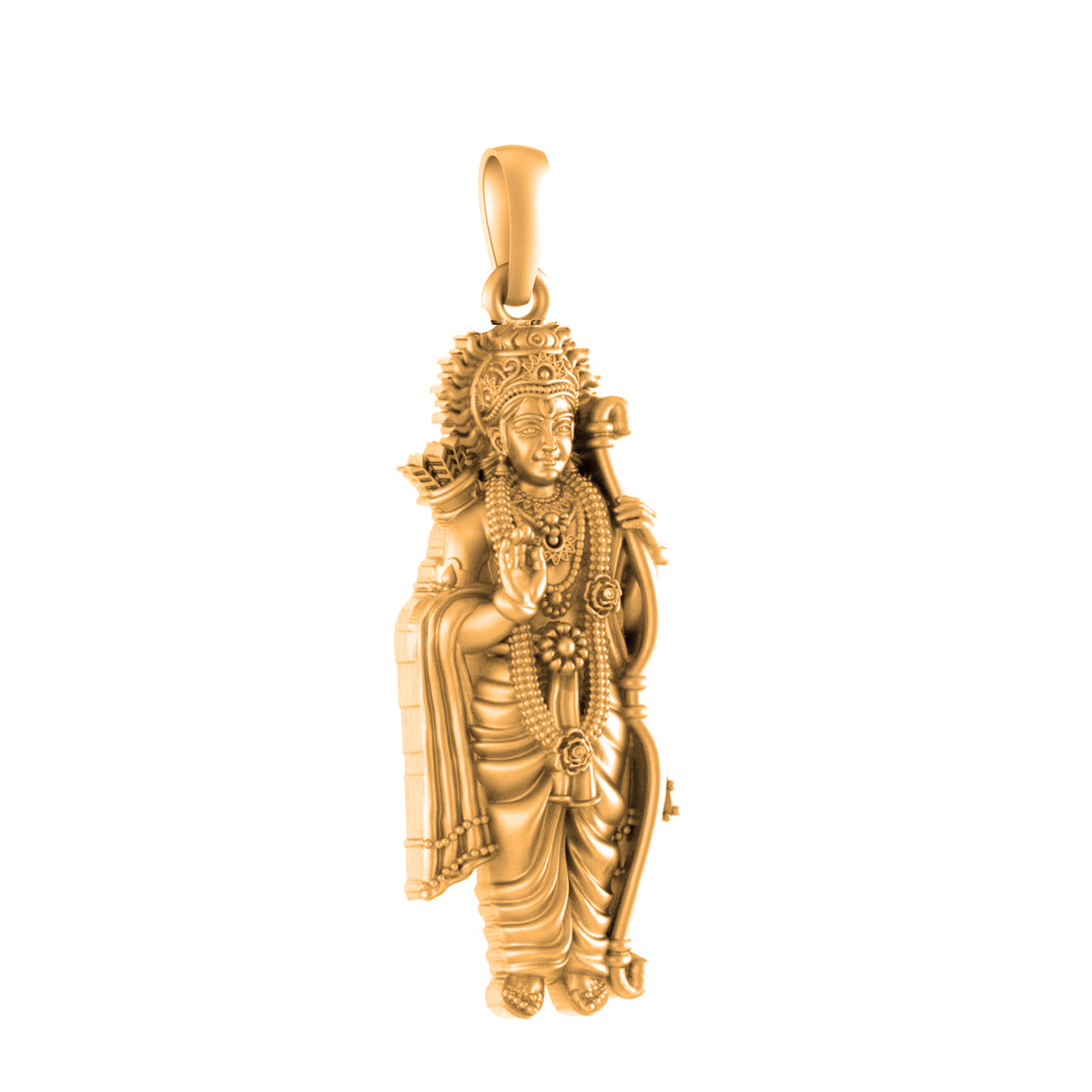 22 CT Gold Plated Silver (92.5% purity) God Ram Pendant for Men and Women