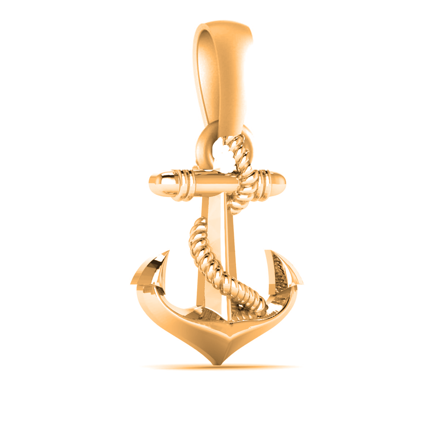 22 CT Gold Plated Silver (92.5% purity) Ship Anchor Pendant for Men and Women