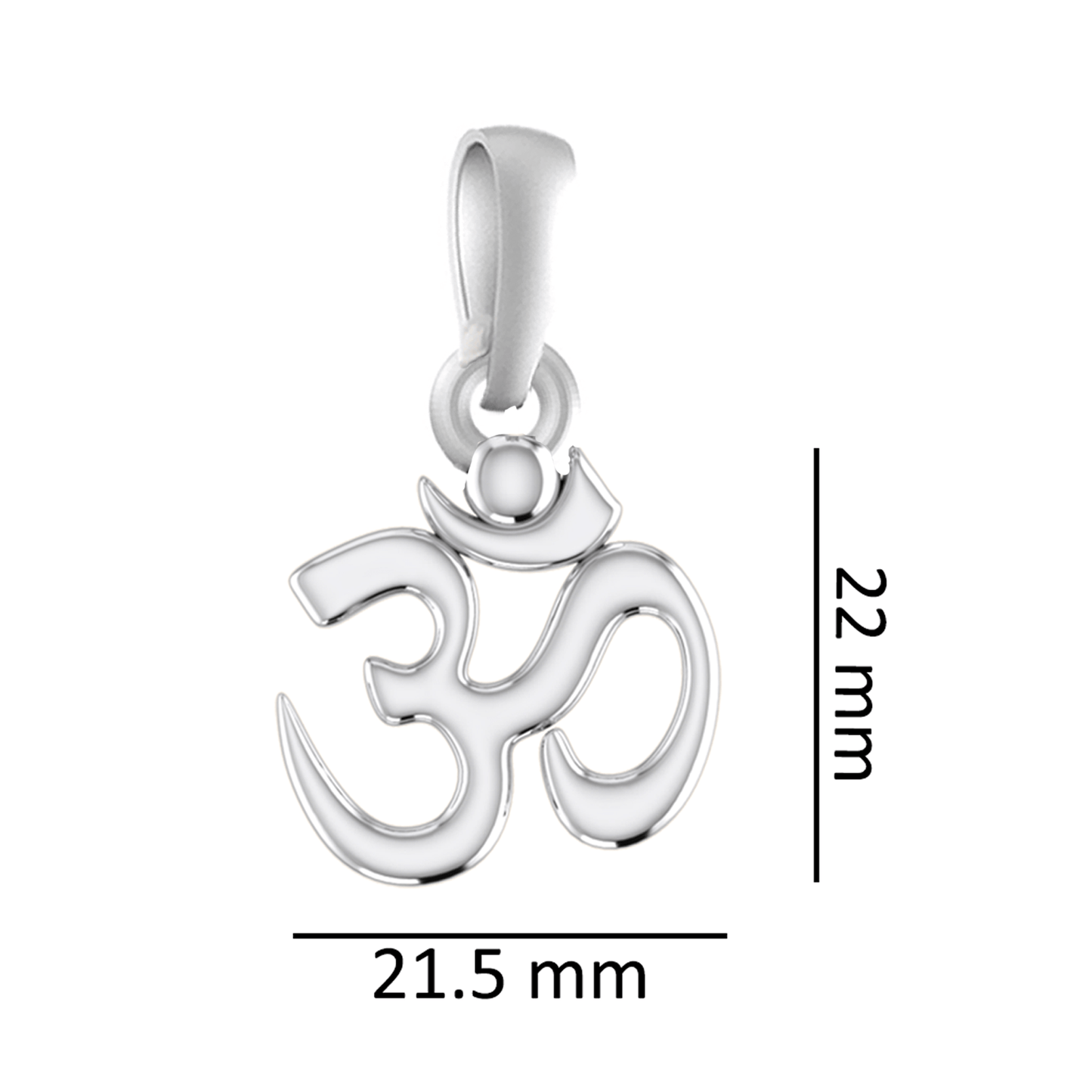 Sterling Silver (92.5% purity) Spiritual OM Pendant for Men & Women Pure Silver Religious OM Locket for Good Health & Wealth