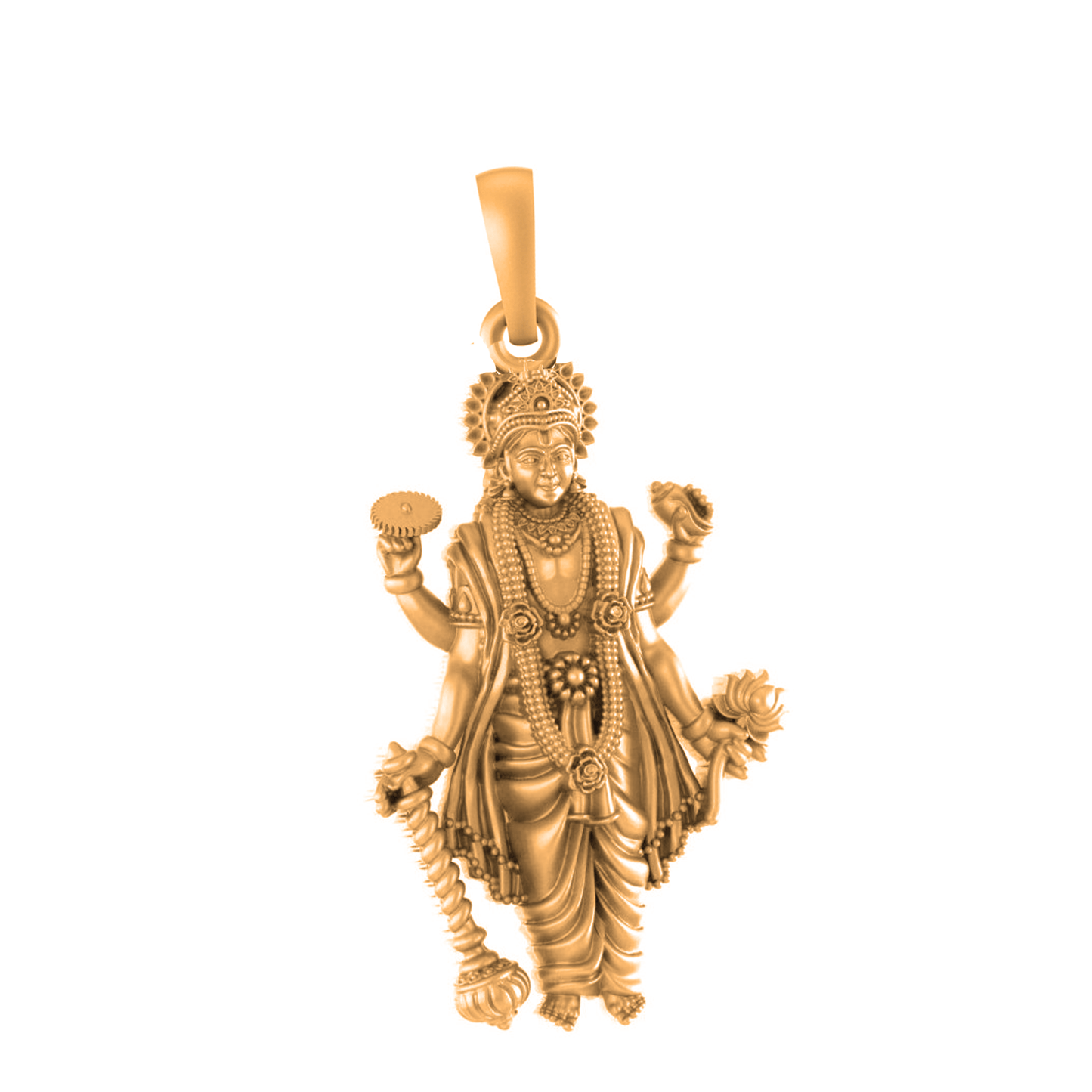 22 CT Gold Plated Silver (92.5% purity) God Vishnu Pendant for Men and Women