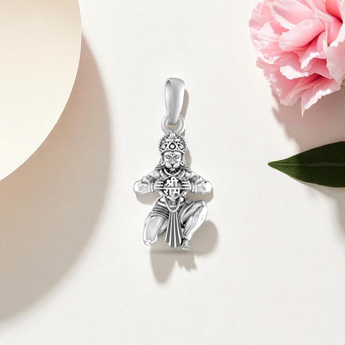Akshat Sapphire 92.5% Pure Sterling Silver God Hanuman (Big Size) Pendant for Men and Boys