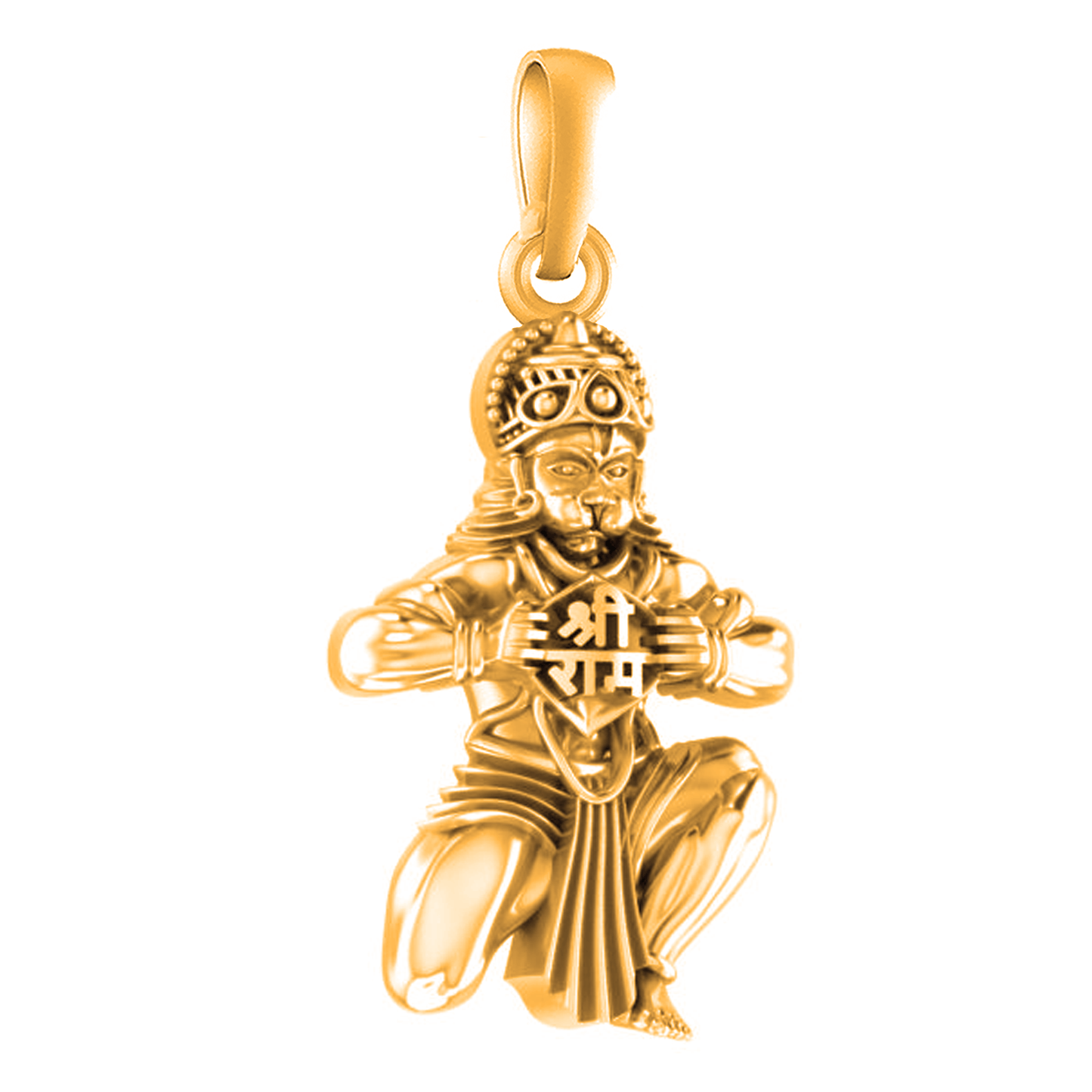 22 CT Gold Plated Silver (92.5% purity)God Hanuman Pendant Pendant for Men