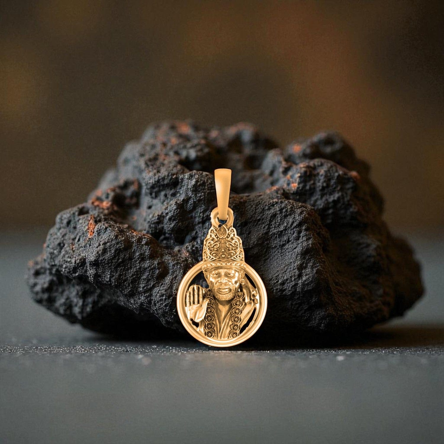 22KT Gold Plated Pure Silver God Big Ring sai Pendant/locket