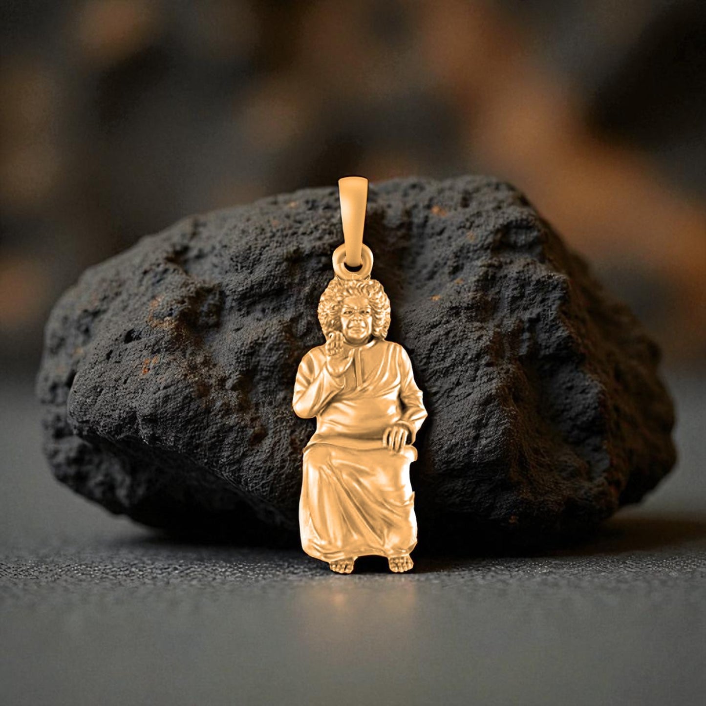 22 CT Gold Plated Silver (92.5% purity) God Satya Sai Pendant for Men and Women
