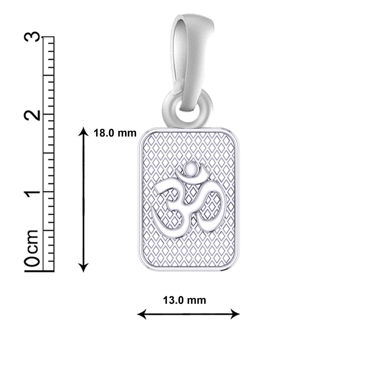 Sterling Silver (92.5% purity) Spiritual OM Pendant for Men & Women Pure Silver Religious OM Locket for Good Health & Wealth