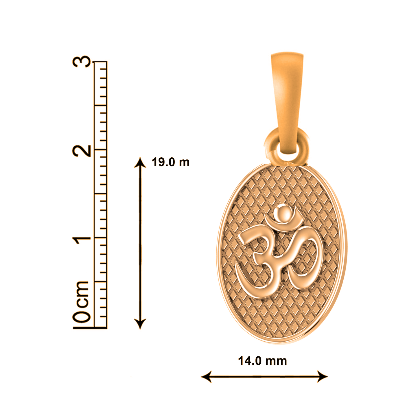 22 CT Gold Plated Silver (92.5% purity) Spiritual OM Pendant for Men and Women