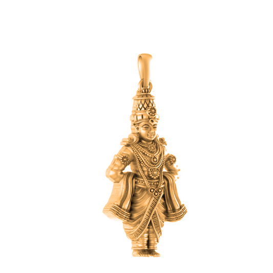 22 CT Gold Plated Silver (92.5% purity) God Vitthal Pendant for Men and Women